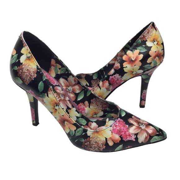 Nine West Jackpot Floral Pumps Size 5.5M High Heels Stilettos Pointy Toe Flowers - Picture 10 of 10